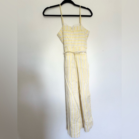 BANANA REPUBLIC YELLOW WHITE STRIPED JUMPSUIT SIZE 2 Jumpsuit linen - Picture 2 of 5
